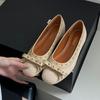 Fashion Fashion Metal Women Flats Shoes Butterfly-Knot Luxury Female Shallow Ladies Flats Shoes With Height Increasing Footwear lady