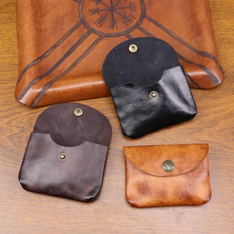 Handmade Coloring, Simple and Creative Vegetable Tanned Pickup Bag, Coin Purse, Change Card Bag, Cowhide