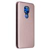 For Motorola Moto G Play (2021) Carbon Fiber Texture Horizontal Flip TPU + PC + PU Leather Case with Card Slot