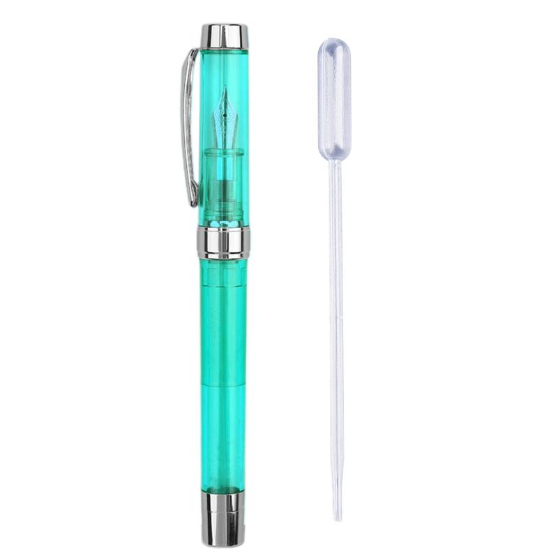Acrylic Fountain Pen Transparent Pen Barrel Large Ink Capacity Remove to Refill Gift Calligraphy Pen for Students Kids