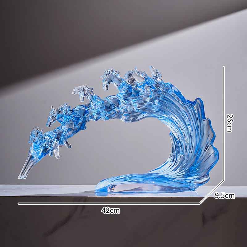 Transparent Resin Handicraft Horse Sculpture Ornaments Living Room TV Cabinet Desktop Decoration Creative Artworks Statue Gifts