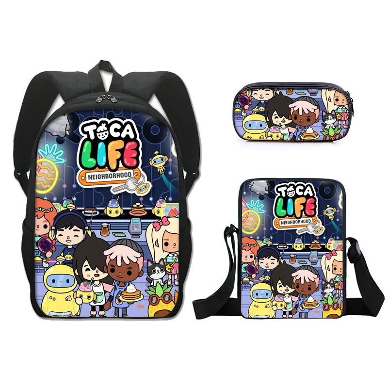 Iconic Distinctive Cool The Midnight Gospel 3D Pattern 3pcs/Set pupil Schoolbags Outing Laptop Daily Pack Sling Carrier Pen Case