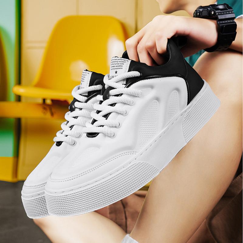 Men's Casual Shoes 2024 Autumn New Fashionable Breathable Trend White Mesh Platform Sports Shoes Thick Sole Lace Up Single Shoe