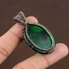 Green Labradorite Handmade Copper Wire Wrap Jewelry Pendant 2.17" P3c81