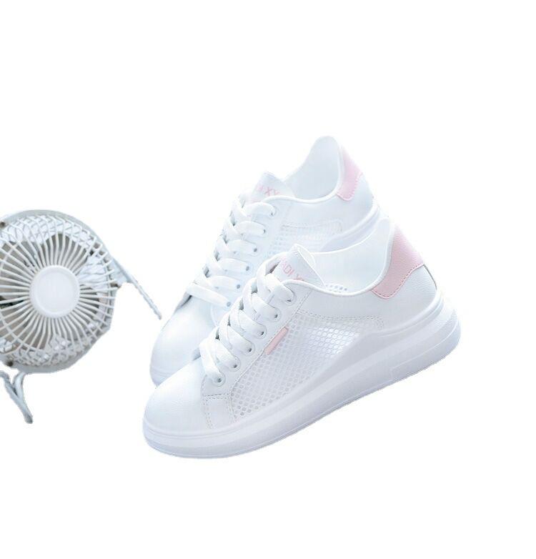 Mesh Hollow Breathable Little White Shoes Women's 2025 Summer New Korean Version of Basic Student Casual Board Shoes Mesh Shoes