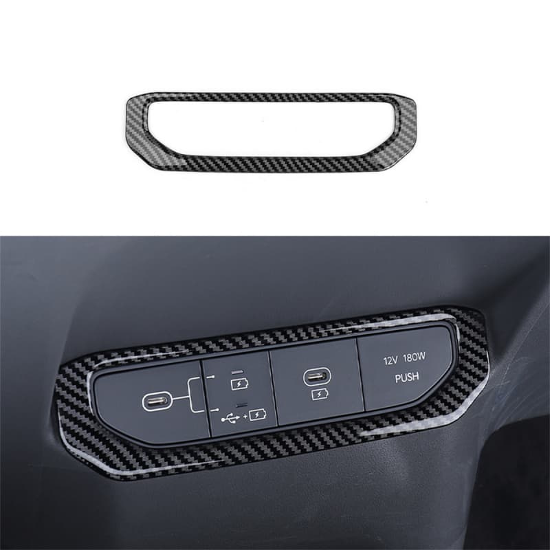 For Kia EV3 2024 2025 Carbon Fiber Central Console  Window Button Air Middle Vent Trim Rear Row Cover Car Tuning Accessories LHD