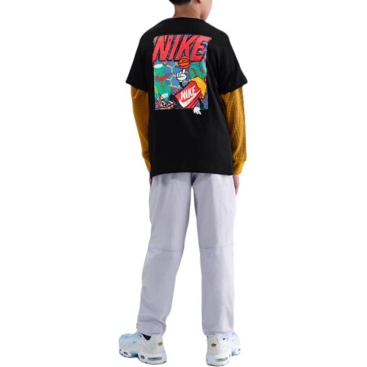 Nike Camiseta Logo Gola Redonda Manga Curta Infantil Tops Preto HV5212-010