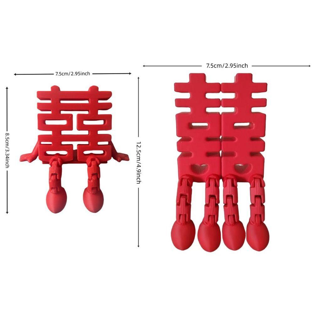 1/2Pcs Traditional Chinese Wedding Decorations Double Happiness Ornaments Bridal Room Decor