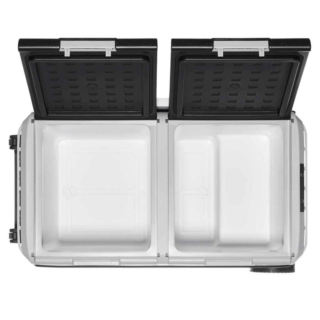12 Volt Car Refrigerator, 95L Car Fridge, Dual Zone Portable Electric Cooler with Wheels and Handle, -20 to 20, 12/24V DC 100-240V AC Compressor