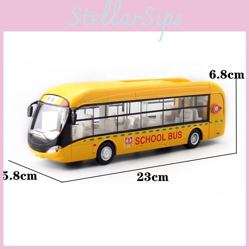 Model 132 Car Alloy Diecast Bus With Lights Sound For Decoration Kids Gifts