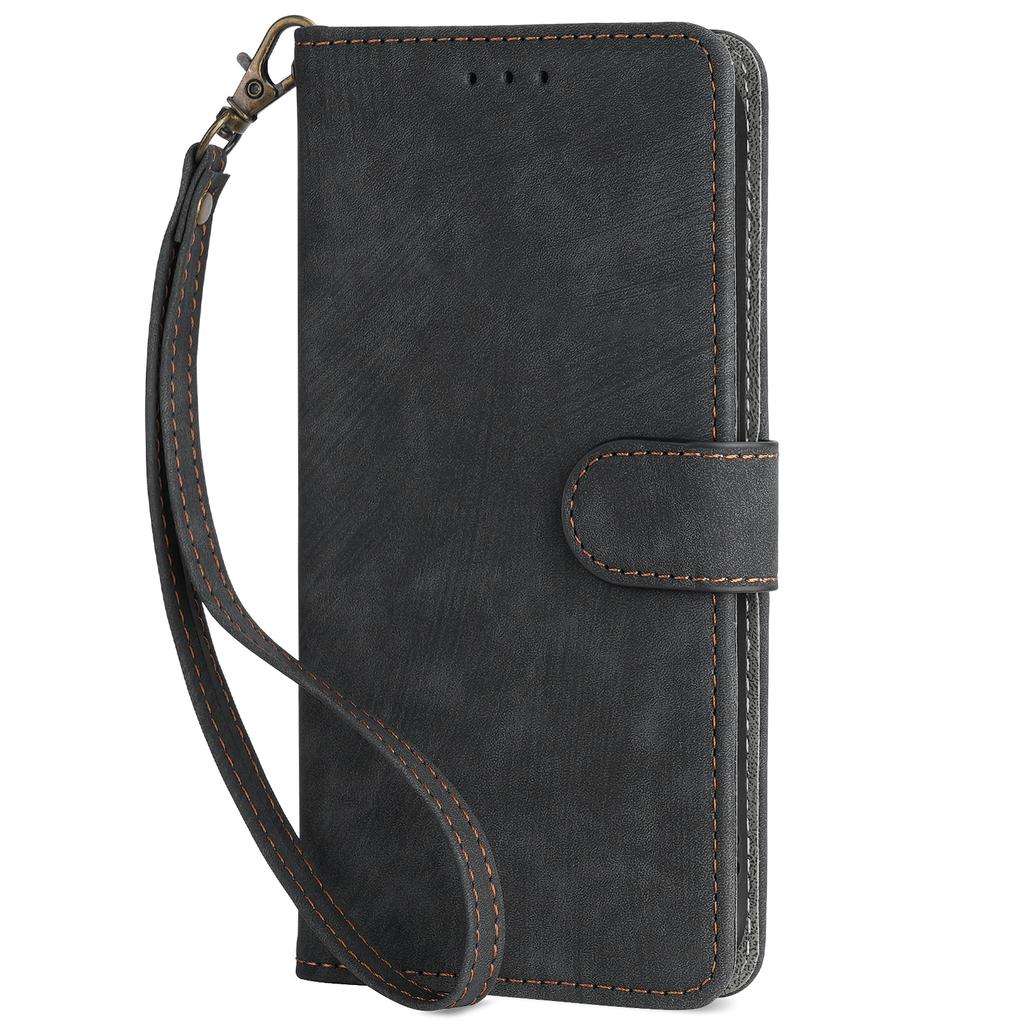For Motorola Defy 2 5G/Cat S75 5G Phone Wallet Cover PU Leather RFID Blocking Stand Case with Strap