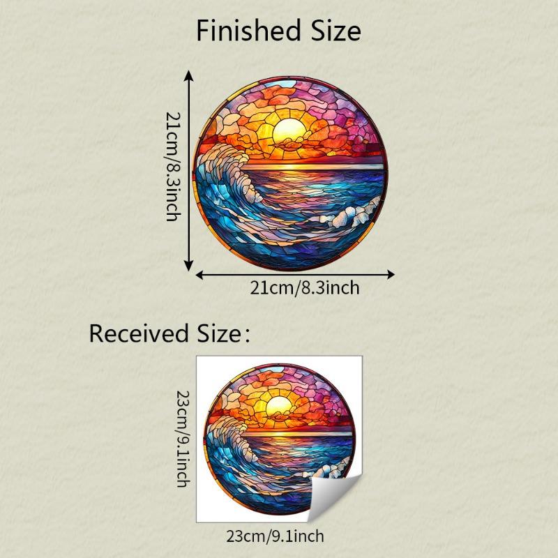 Fun-JD057 Colorful and Beautiful Sunset Home Glass Window Beautification and Decoration Electrostatic Window Sticker Without Adhesive