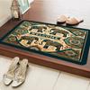 Luxury Flannel Floor Mat Carpet with Thick Sponge Cushion,Non-Slip Washable Vintage Elephant Design for Bedroom Kitchen Bathroom