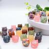 18MM Mini Owl Decoration Epoxy Resin Natural Crushed Crystal Stone Exquisite Desk Ornaments Home Garden Decoration Children Gift