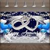 Joyeux Anniversaire Cœur d'Amour Ballons Arrière-plan Santé à l'Anniversaire de Mariage Fond de Photographie Scène de Fête Thématique Ba