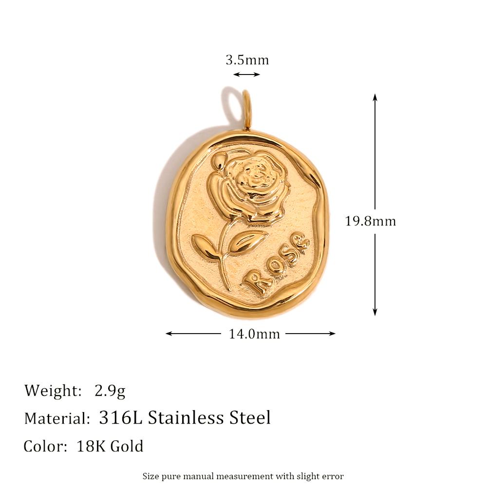 MamacitaSlay diy Vintage Rose Butterfly Polar Star Moon stainless steel charms 18K Gold Plated  charms for jewelry making