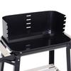 Charcoal BBQ Grill with Adjustable Grill Height, Shelves and Wheels for Outdoor Use, 83x46x87 cm, Black