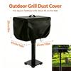 Barbecue Cooker Cover with Drawstring, Fastening Bands, and Top Carry Handle for Convenient Coverage and Handling Between Cooking