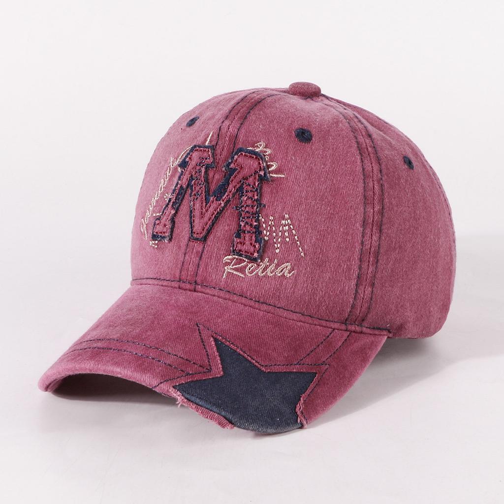 New Unisex Vintage Baseball Cap M Letter Embroidery Dad Hat Women Men Outdoor Streetwear Distressed Washed Cotton Sports Cap