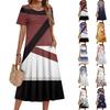 Vestito Corto Casual e alla Moda da Donna con Stampa Floreale e Maniche Corte Girocollo