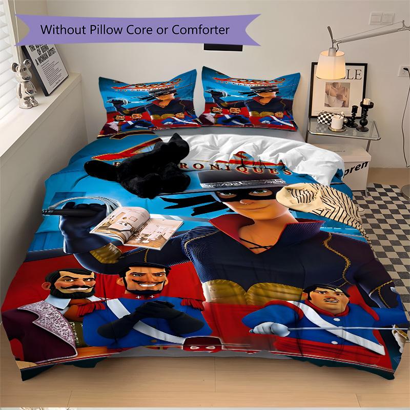 Zorro Hero Print 3Pcs Bedding Set,Duvet Cover with 2 Bedro,Pillowcase Home Birthday Gift