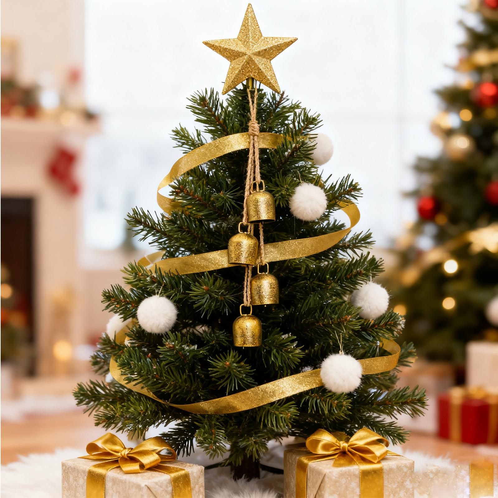 

Retro Hemp Rope Bell Metal Wind Chime Pendant, Christmas Hemp Rope Ox Bell Diy Home Wall-mounted Iron Bell One Size