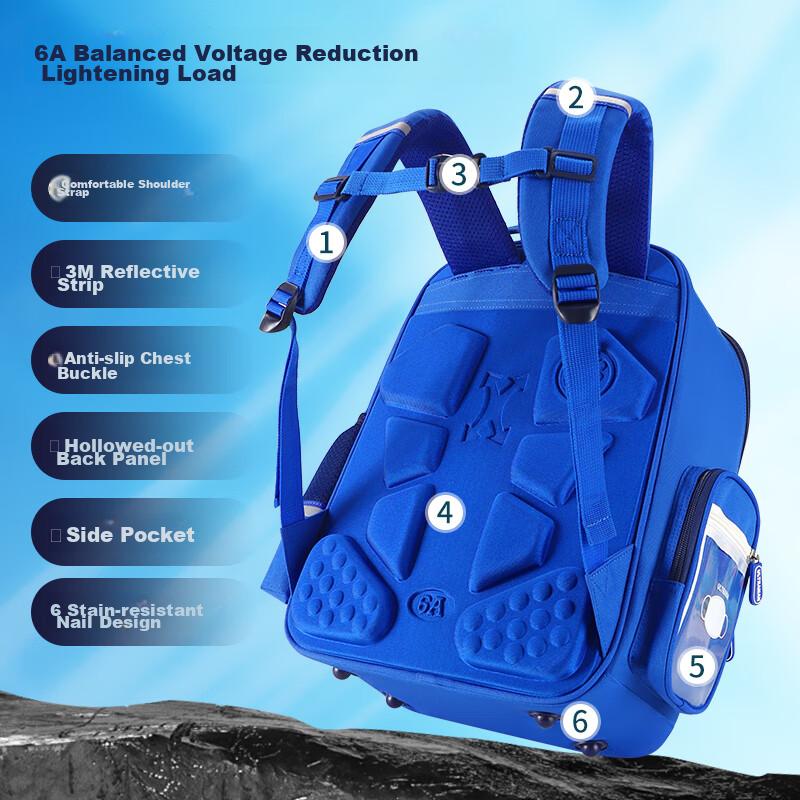 S.X-ZEBRA Ultraman Elementary School Backpack for Boys, Grades One to Three, Lightweight Spine-Protecting