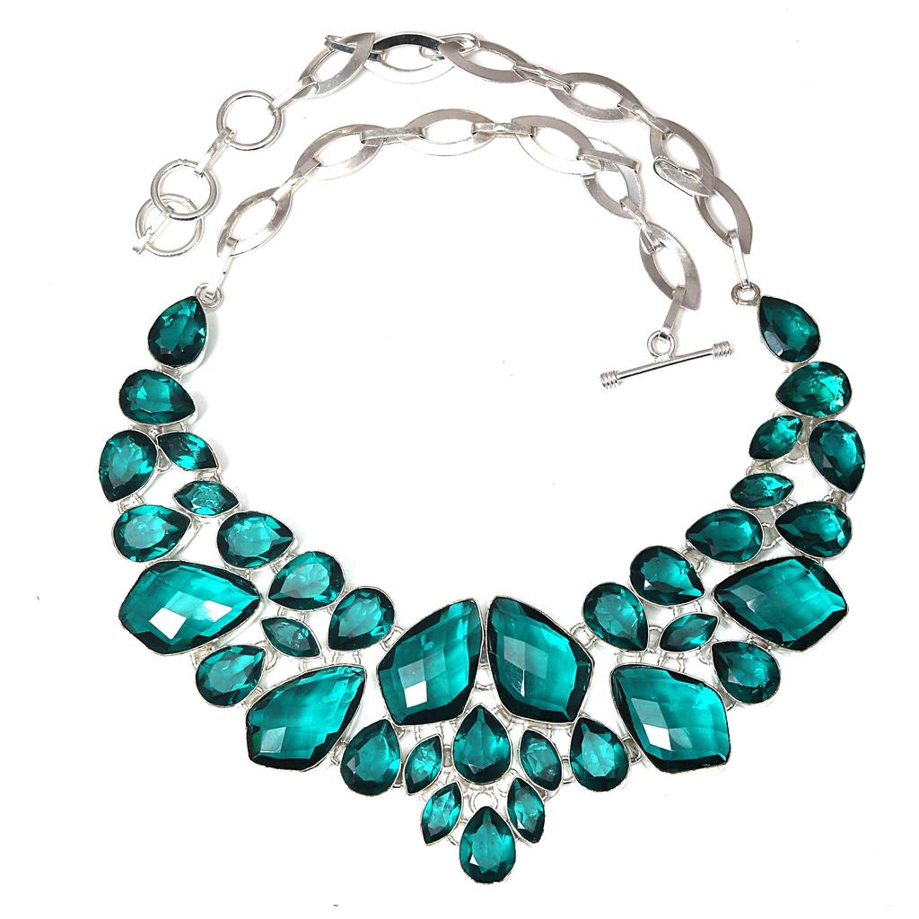 Necklace Chrome Diopside Facited Gemstone Women'Unisex Jewelry 18-20''