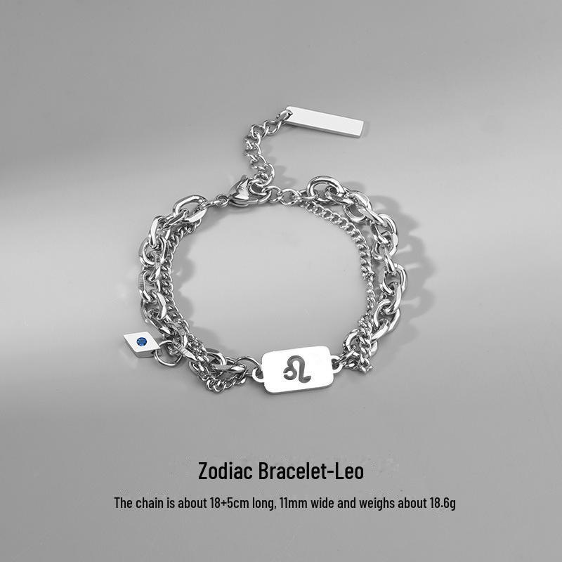 Luxury Zodiac Bracelets for Men & Women: Versatile, High-End Niche Design, Perfect for Students.