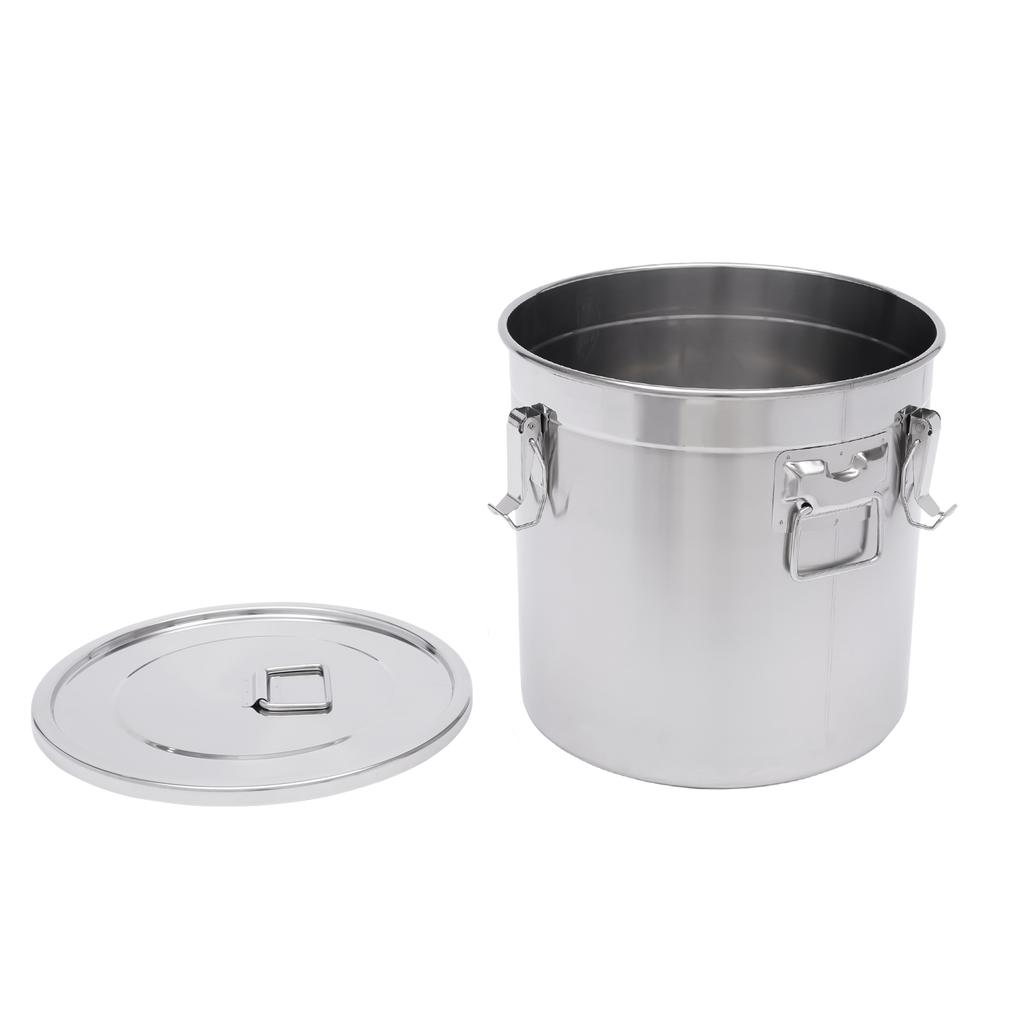 33L Stainless Steel Grain Container,Storage Jar, Flour Container,Airtight Canister w/Lid for Storing Various Dry Wet Foods