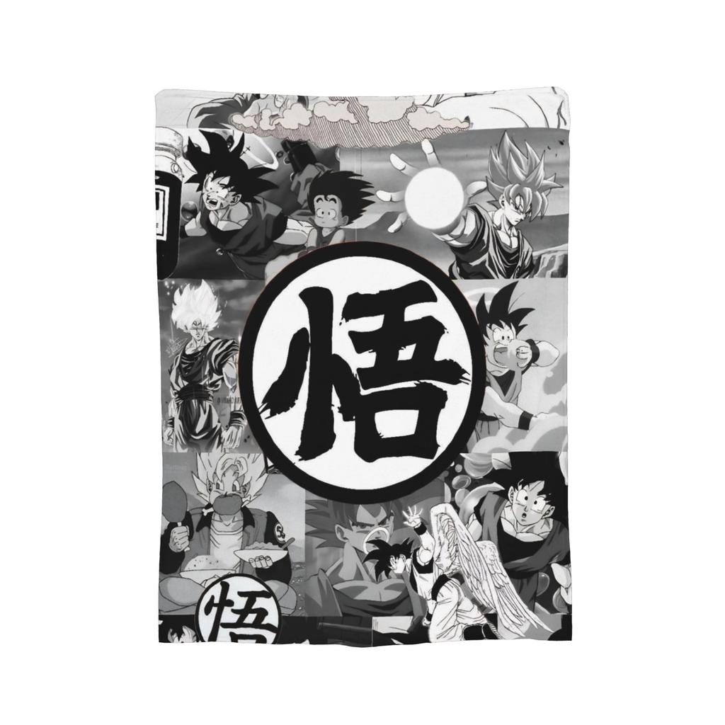 DBZ Goku Odyssey Fleece Throw Blankets Cartoon Blankets for Sofa Outdoor Lightweight Quilt,
