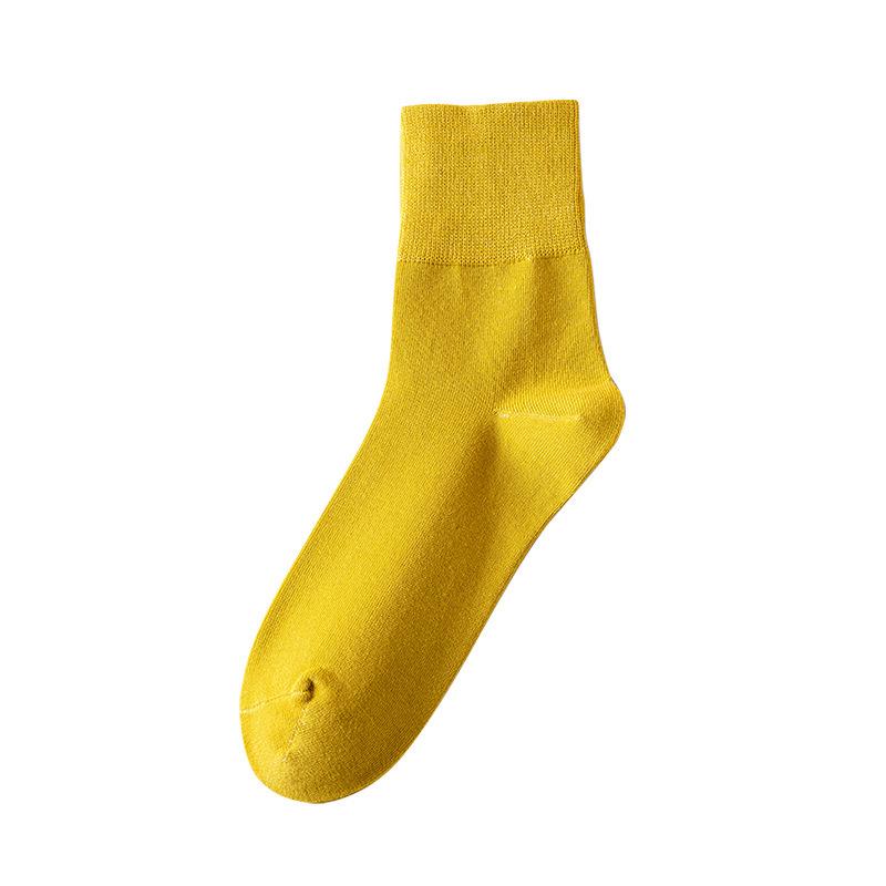 Damen 100% Baumwolle Mid-Tube Socken - Antibakteriell, Deodorant, Unifarben für alle Jahreszeiten