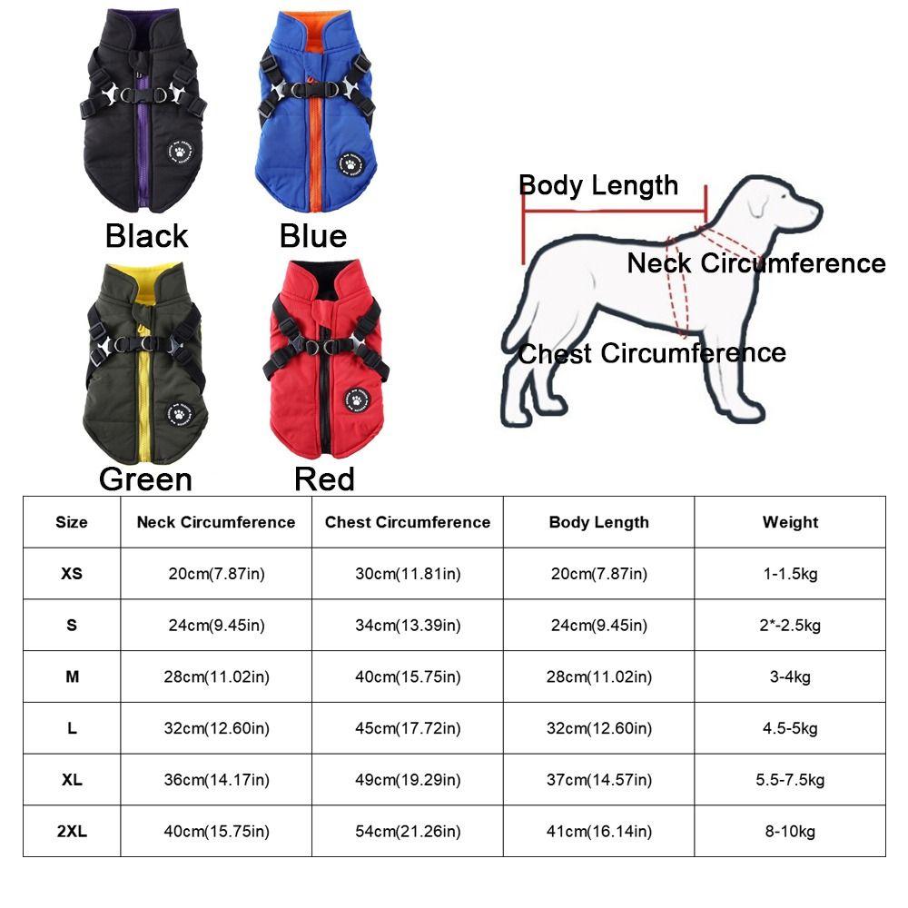 Puppy Outfit Adjustable Dogs Down Clothes Warm Thicken Winter Dog Clothes Soft Windproof Dog Coat Winter