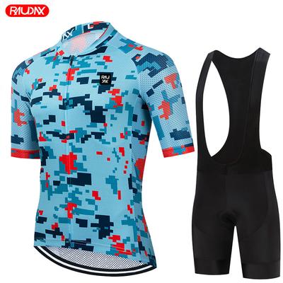 Summer Men's Short Sleeves Cycling Jersey Set Quick Dry Road Bike Breathable Bicycle Jersey MTB Cycling Bib Shorts Suit