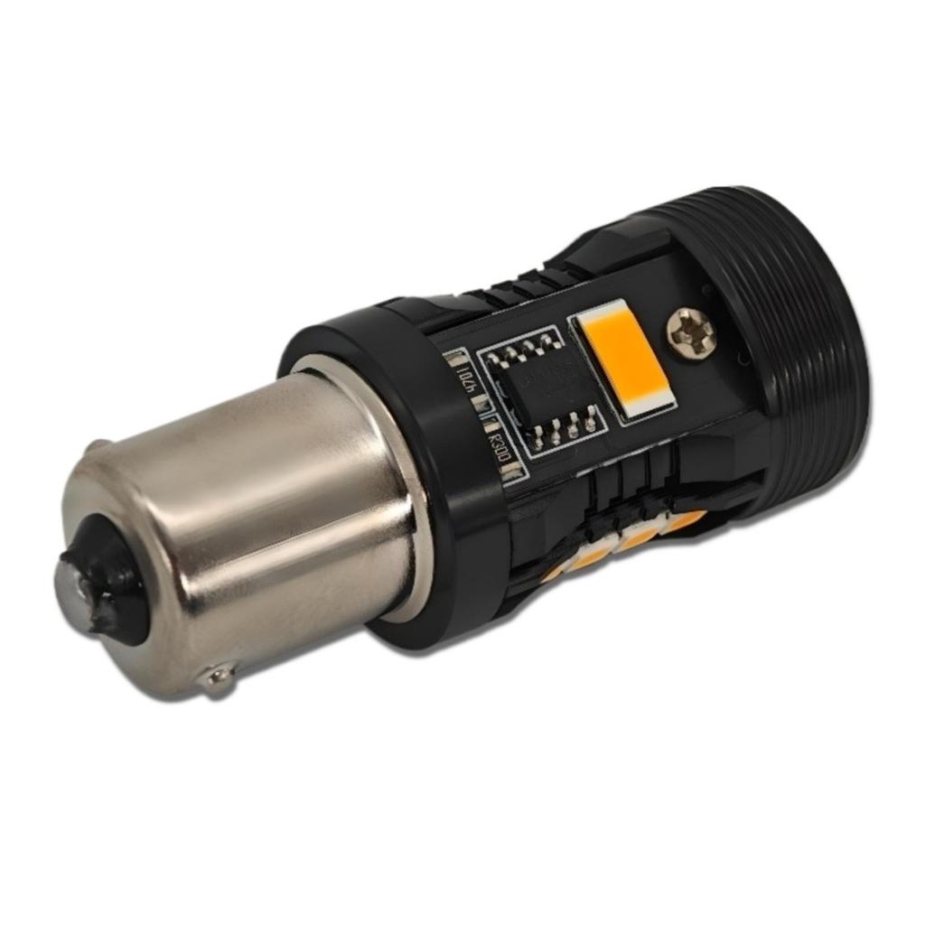 2 st P21W LED-lampa BA15S 12V inget fel, orange Off-Road
