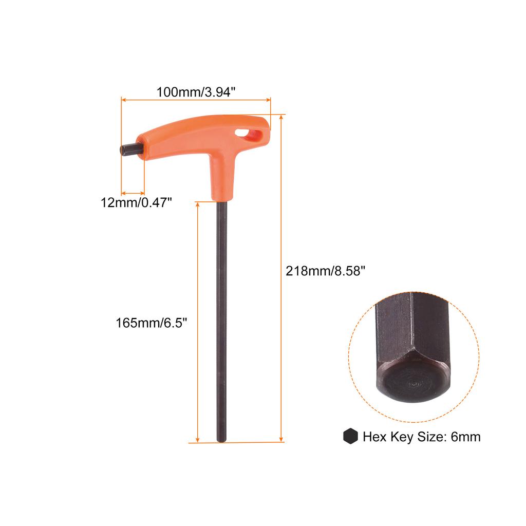 1/2pcs T-Handle Hex Key Wrench 2/3/4/5/6mm Metric T-Key Inner Hexagon Wrenches Spanner for Auto Household Repair Tool