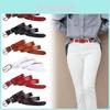 Elliptical Alloy Buckle Leather Womens Belt For Casual And Office Use