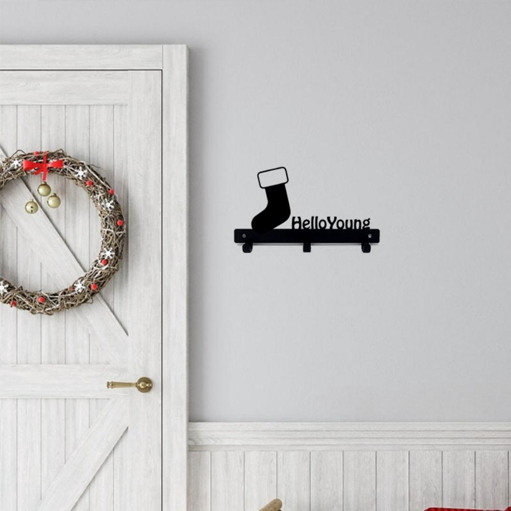 1pc Charming Wall Mounted Key Hook - Christmas Stocking Design Wall Mounted Coat Hook. Holiday Decorations.