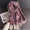 2025 New Camellia Imitation Cashmere Pashmina Shawl Lady Wrap Warm Winter Scarves Long Tassel Female Foulard Hijab Stoles Scarf