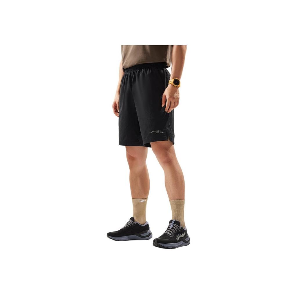 Li Ning Comfortable Versatile Breathable Straight Leg Sports Shorts Men shorts Black AKSU031-1