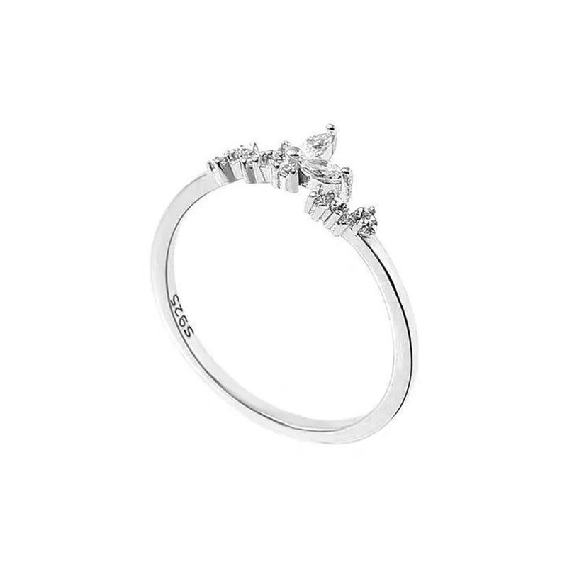 2023 Trendy 925 Silver Plated Open Ring: Little Sprout Leaf Design