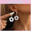 Flower Stylish Resin Earrings Modern Geometric Design Perfect For Street Snap