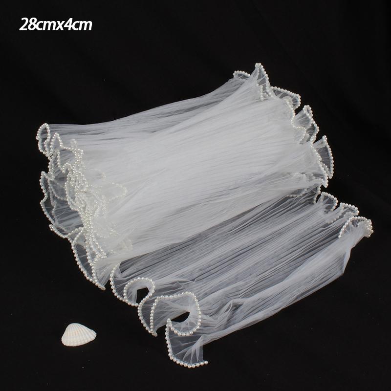 petite28X400cm Flower Wrapping Paper Pearl Packaging Material Supplies Wave Yarn Lace Mesh Florist Bouquet Party Valentine Gift