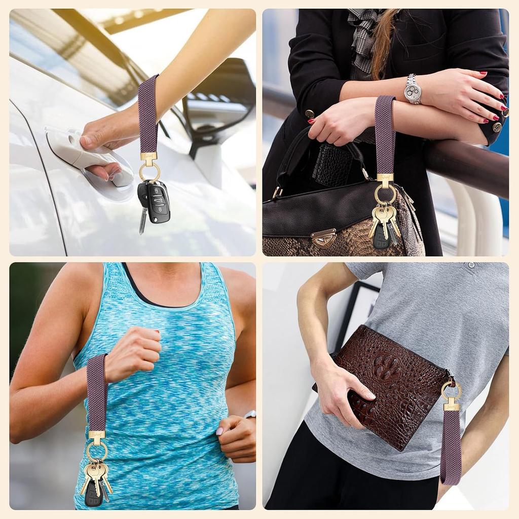 Fishent Stretchy Wristlet Keychain, Cute Key Chain with Keyrings