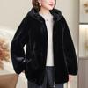 Middle-aged Women's Faux Fur Coat Winter Outerwears Hooded Elegant Thick Warm Fur Jackets for Women Clothes
