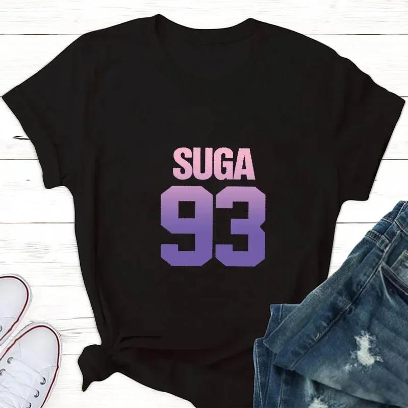 Damenoberteile V(taehyung) Jungkook Fans T-Shirt Damen Suga Kpop T-Shirt Harajuku Damen T-Shirt Ästhetische Kleidung Mode