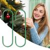 100pcs Christmas Ornament Hooks Green Metal Mini Non-Slip Hooks Ornament Hangers For Decorating Christmas Trees Wreaths