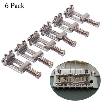 6pcs Metal Guitar Saddles Bridge Tremolo Saddle System String Spacing Electric Guitar Maintain Part