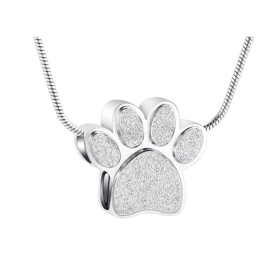 Yousheng Pet Urn Necklace for Ash Paw Print Cremation Keepsake Mini Urn Pendant Memorial Ash Jewelry for Cat Dog Ash Hair Nails