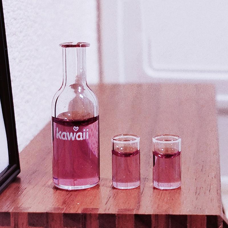 Miniature Dollhouse Fruit Wine Bottle Pretend Play Food Toy Mini Play Kitchen For 1/12 Scale Doll Kitchen Doll Accessories Gift